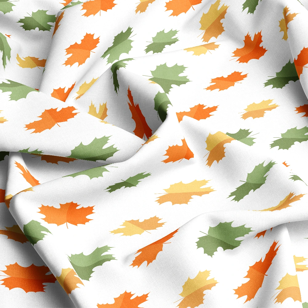 Rustic Fall Harvest Leaves & Mushrooms – Custom Print Fabrics