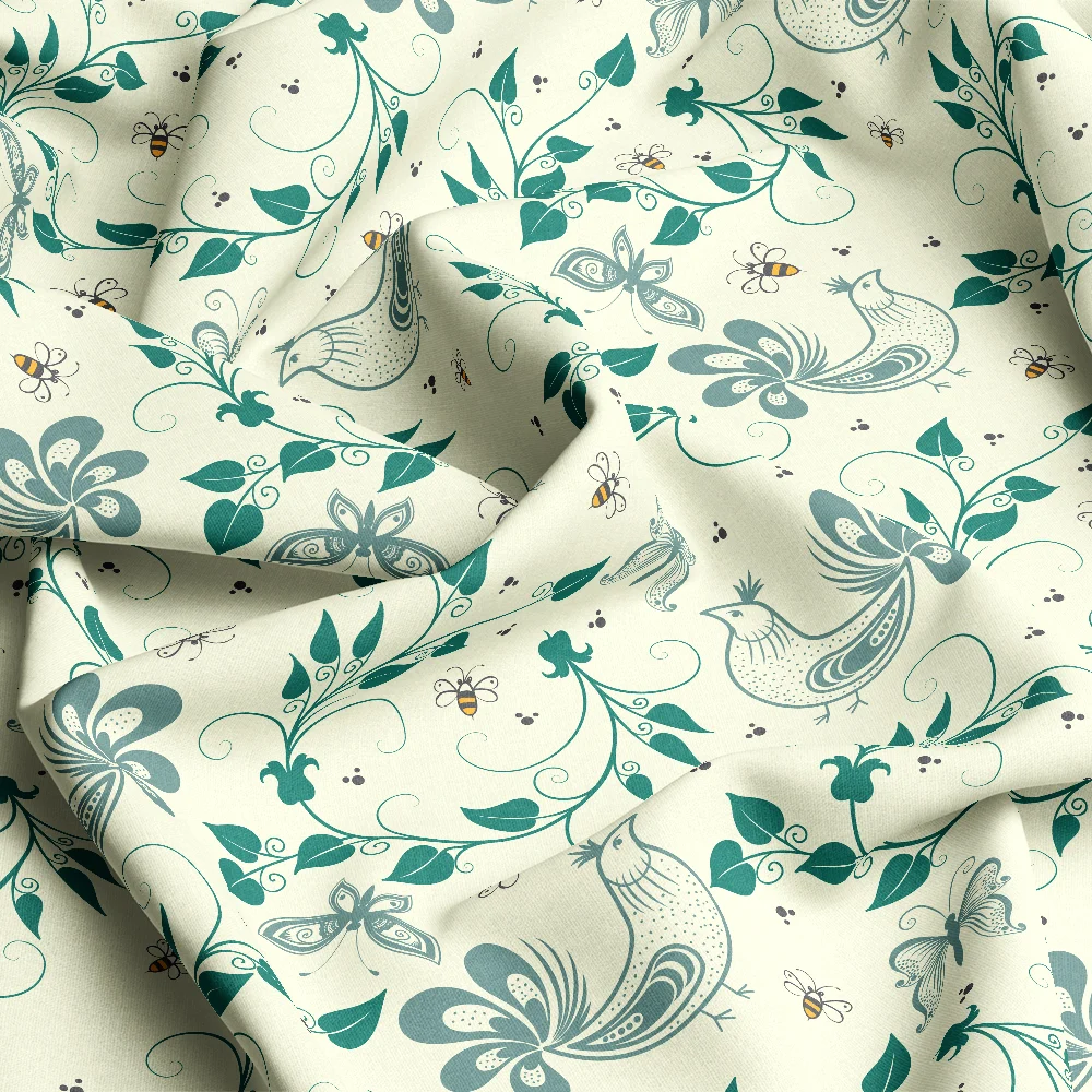 Elegant Vector Flower Background Pattern – Custom Print Fabrics