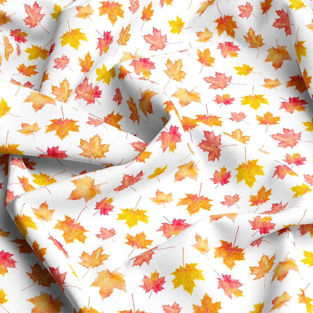 Watercolor Autumn Maple Leaves – Custom Print Fabrics