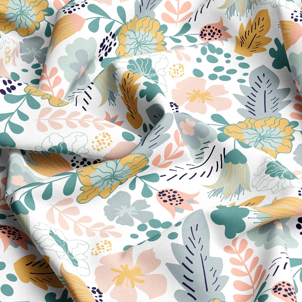 Pretty Colorful Floral Pattern – Custom Print Fabrics