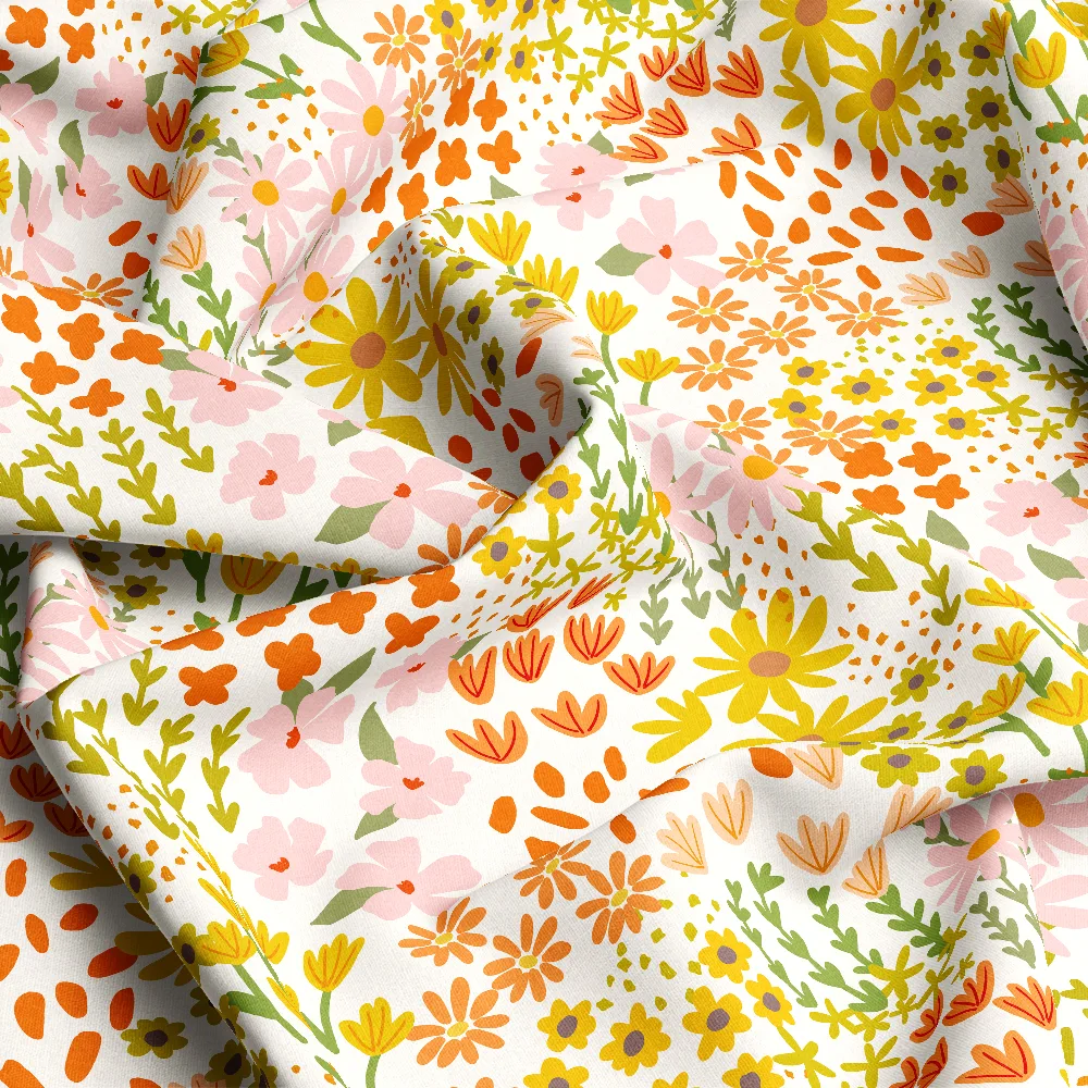Cute Summer Meadow Floral Pattern – Custom Print Fabrics