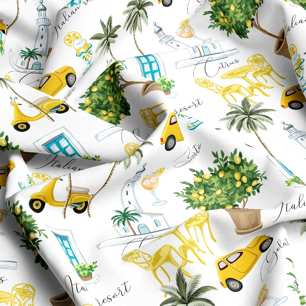 Italian Cafe Gelato Lemon Resort – Custom Print Fabrics