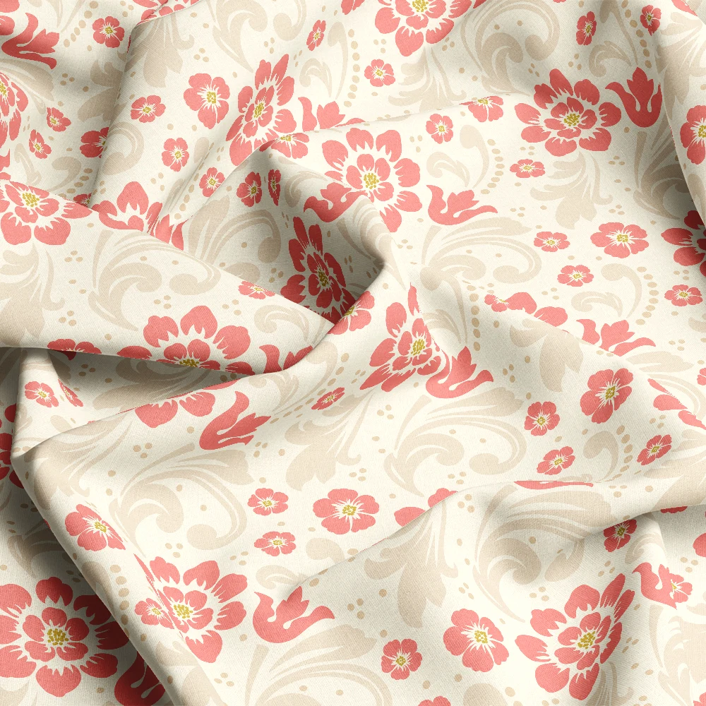 Classical Luxury Floral Ornament Pattern – Custom Print Fabrics