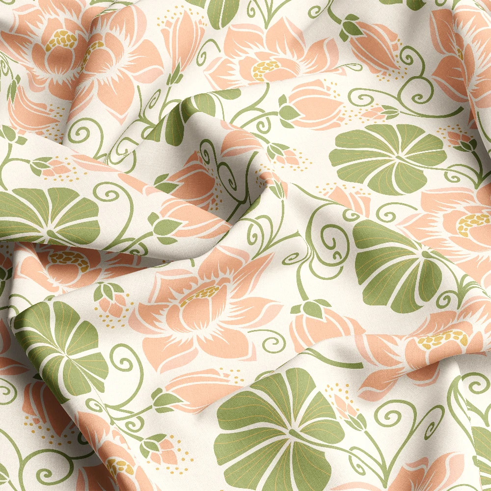 Elegant Classical Floral Ornament – Custom Print Fabrics