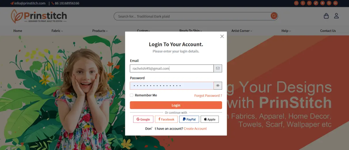 Login & Registration screen