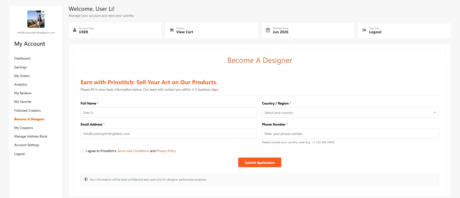 Become A Designer page