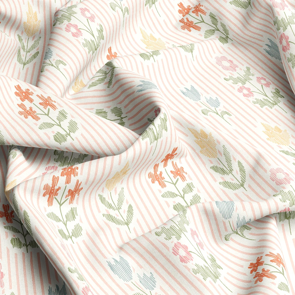 Freehand Ink Doodle Floral Pattern – Custom Print Fabrics