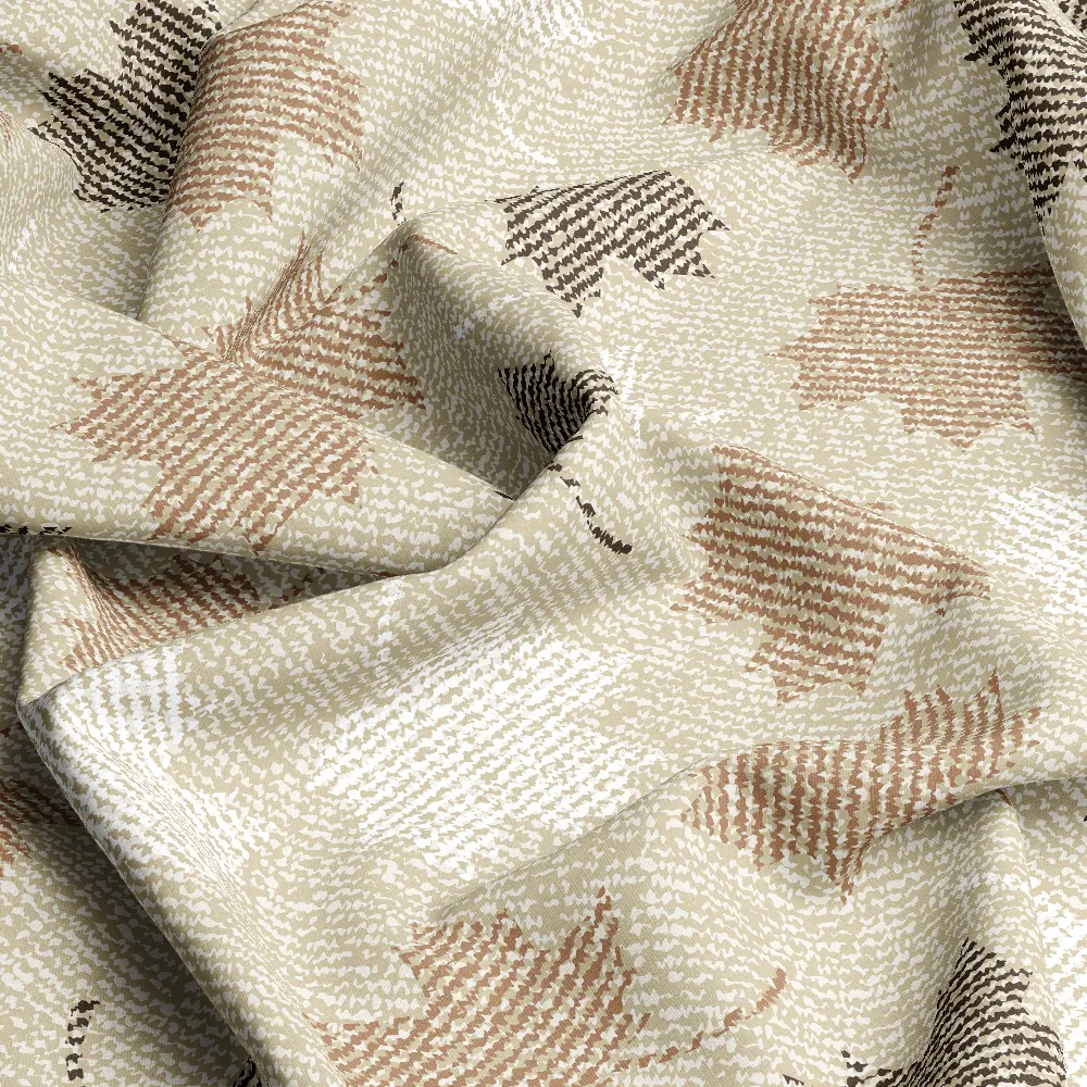 Subdued Vintage Maple Leaf Floral – Custom Print Fabrics