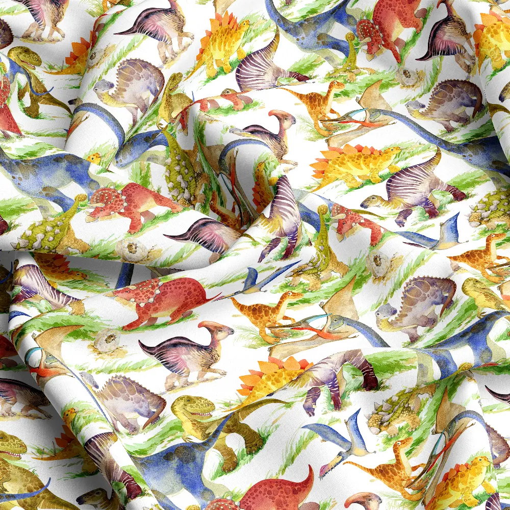 Cartoon Dinosaur Dragon Pattern – Custom Print Fabrics