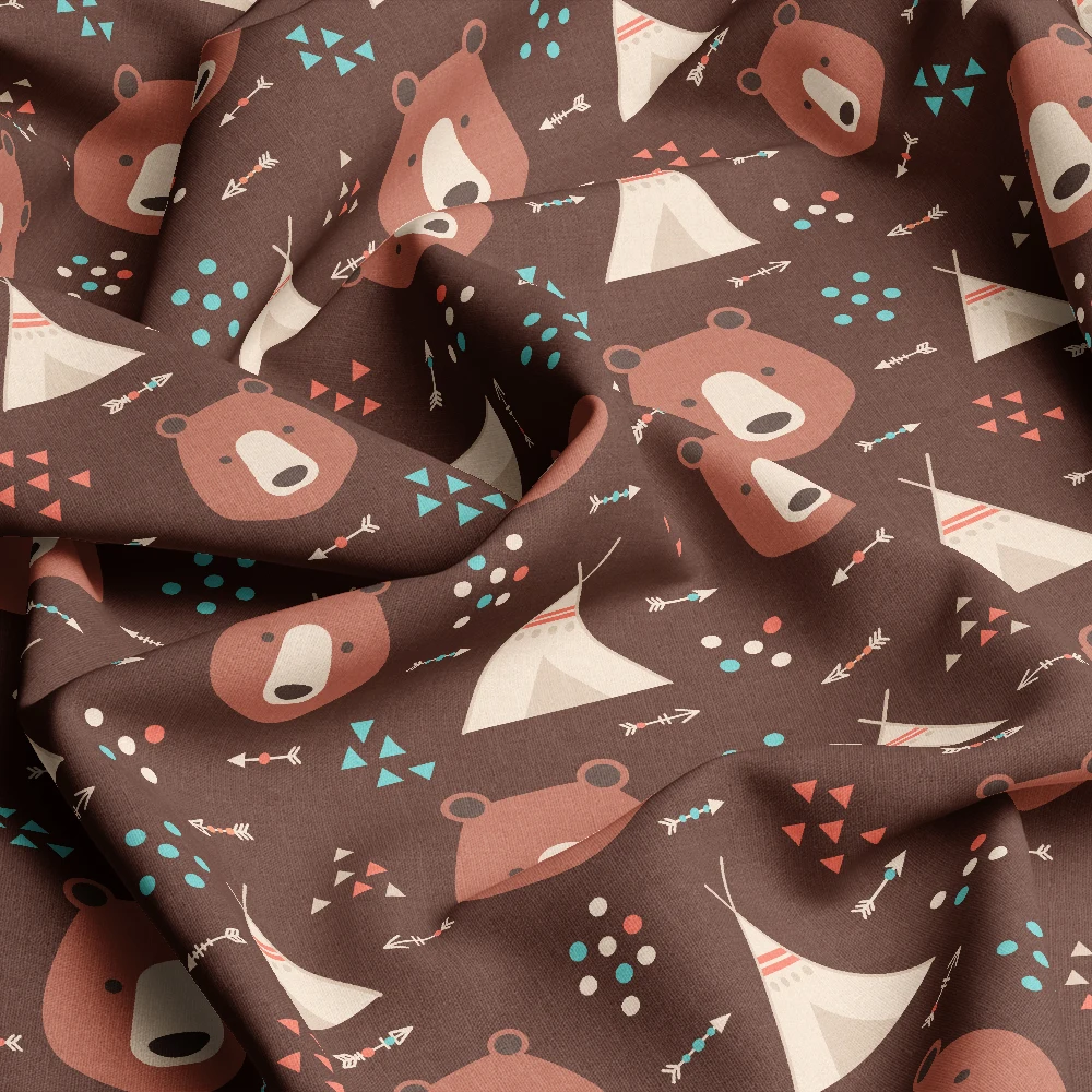 Cartoon Bear Designs Pattern – Custom Print Fabrics