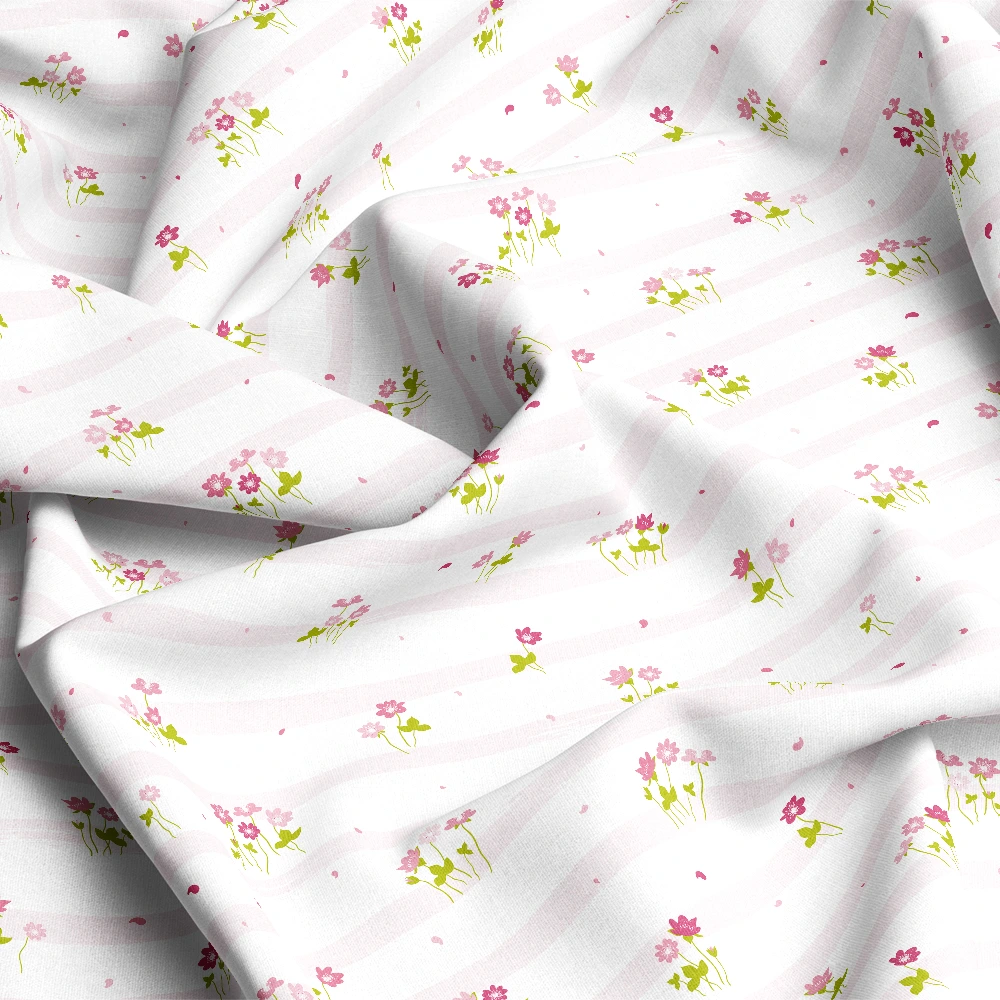 Pure Vintage White Small Floral – Custom Print Fabrics