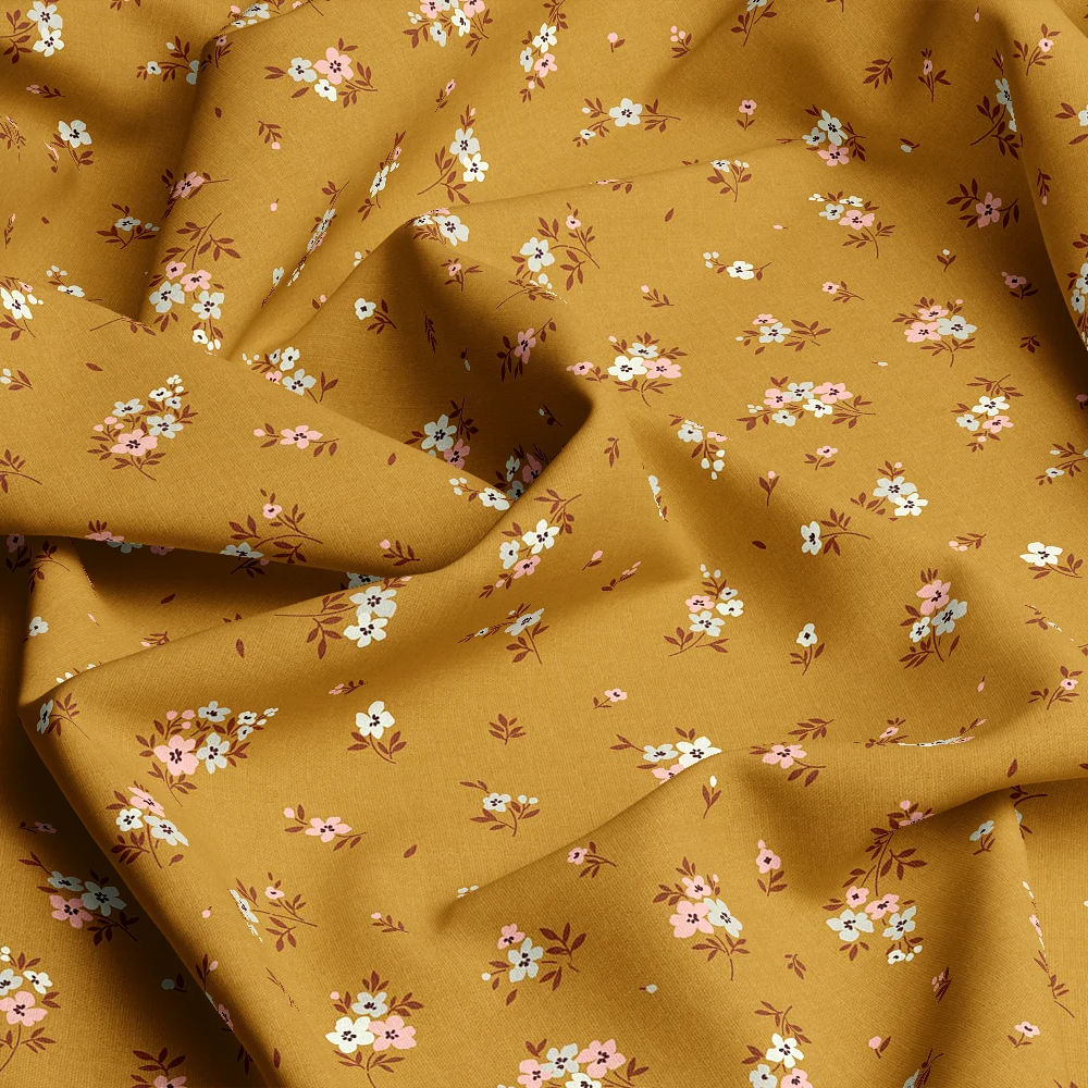 Vintage Yellow Toned Liberty Floral – Custom Print Fabrics