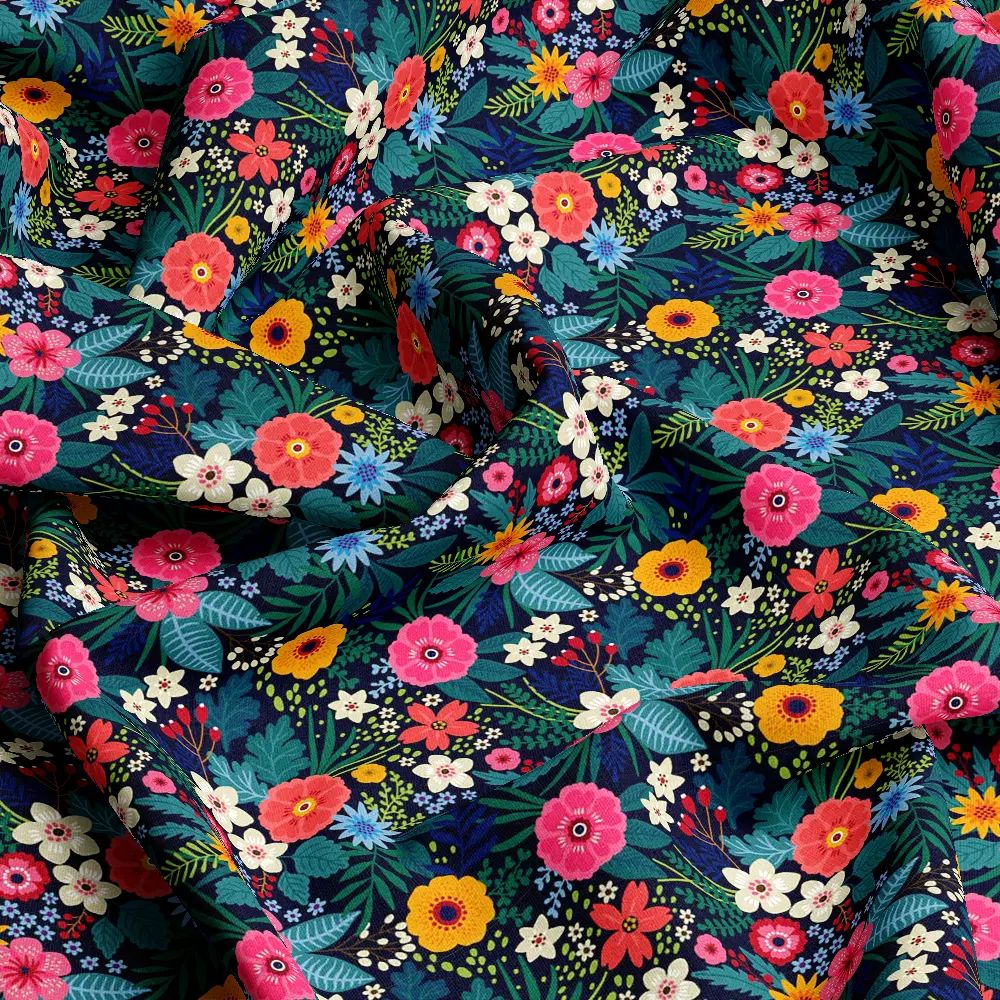 Dark Warm Toned Liberty Floral – Custom Print Fabrics