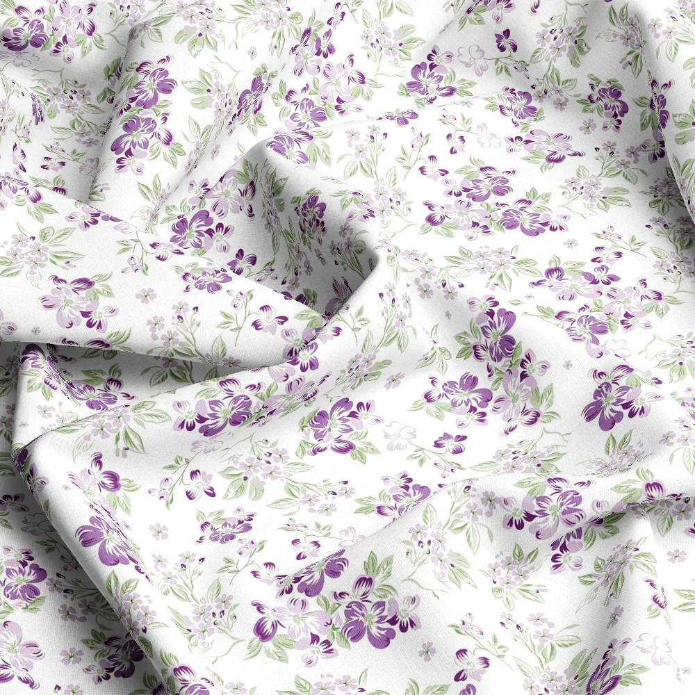 Vintage Purple Large Floral – Custom Print Fabrics