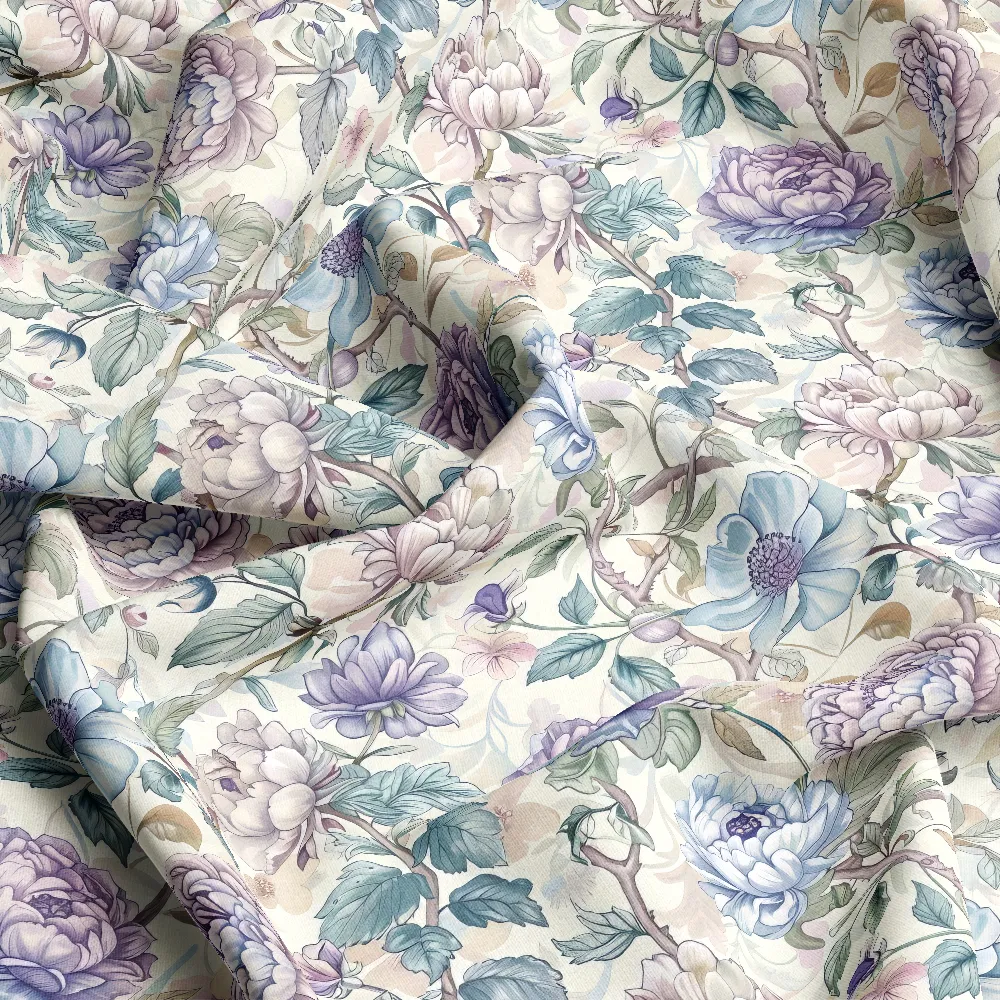 Noble Elegant Peony Floral – Custom Print Fabrics