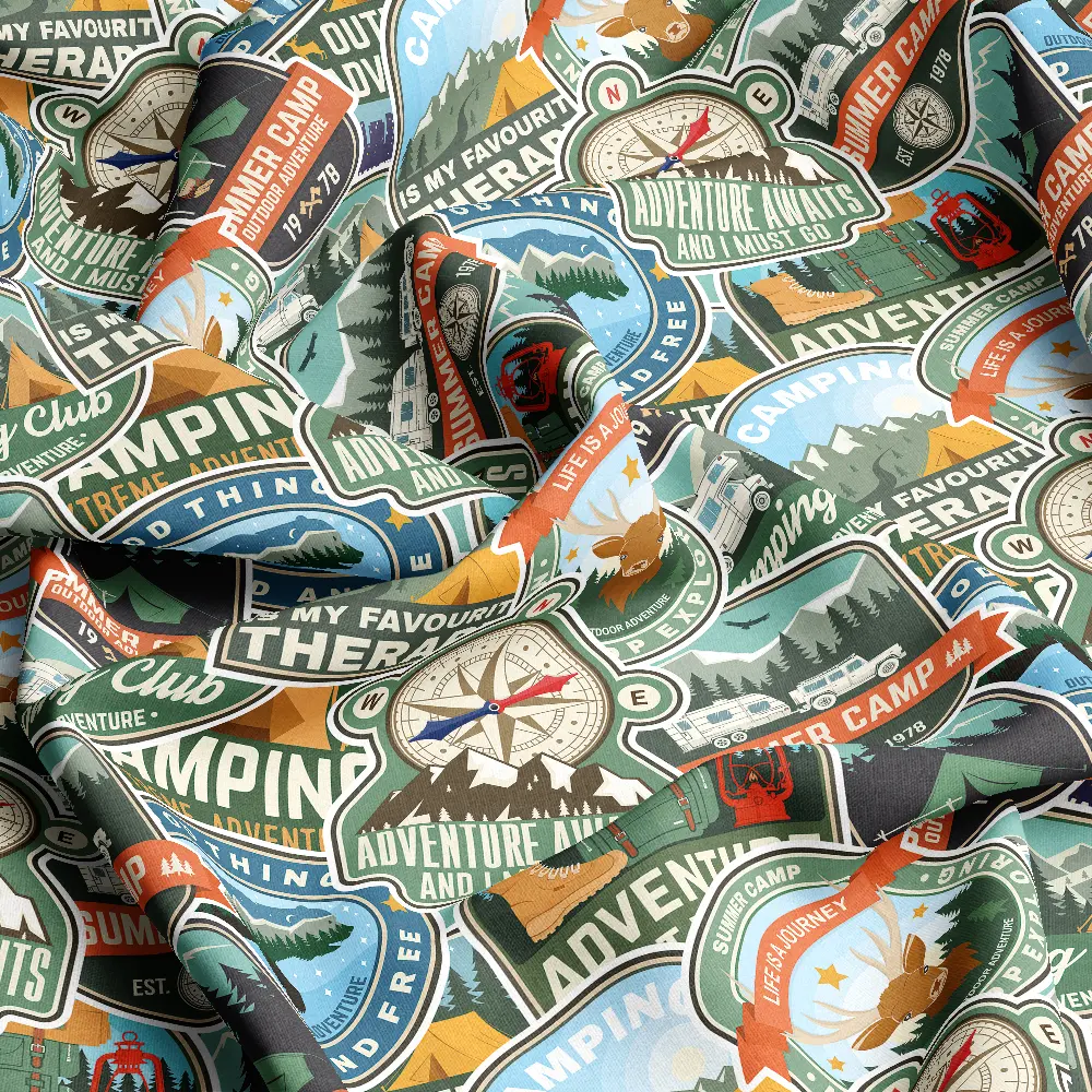 Vintage Travel Explorer Pattern – Custom Print Fabrics