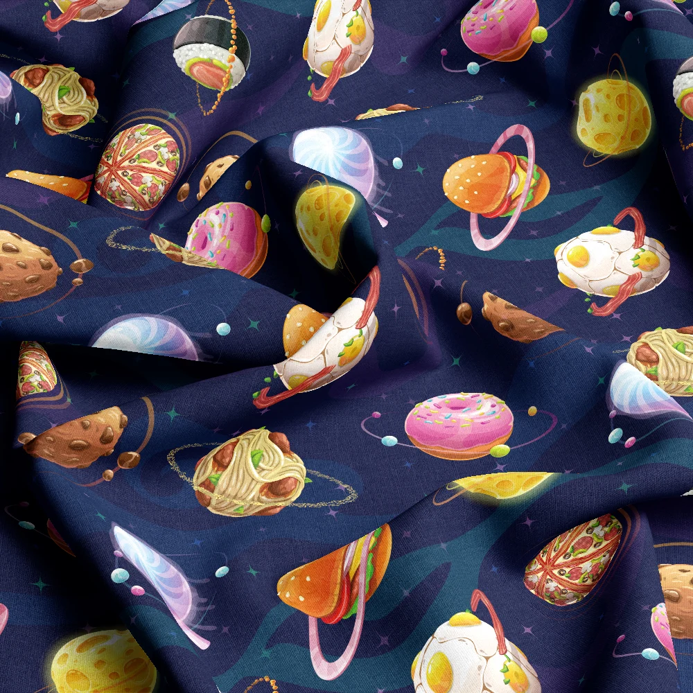 Colorful Planet Pattern – Custom Print Fabrics