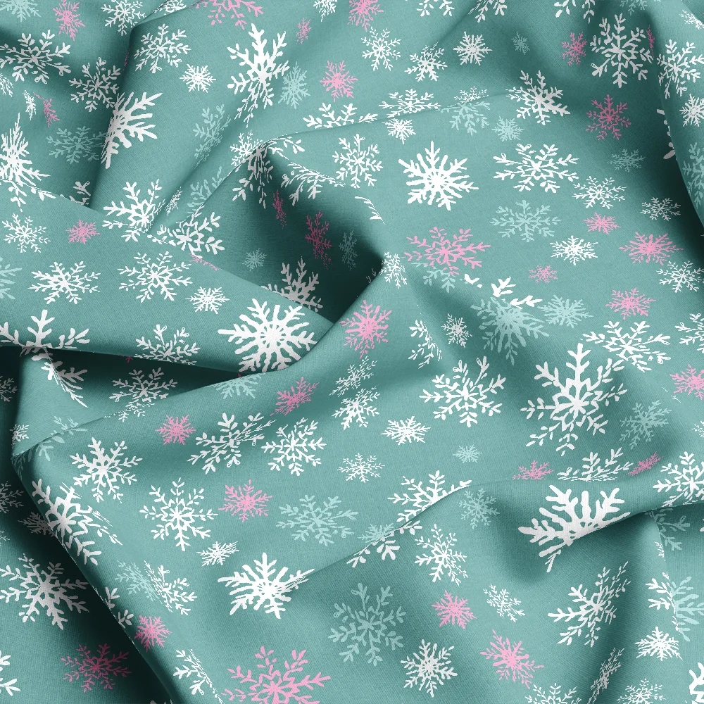 Delicate Winter Snowflake Pattern – Custom Print Fabrics