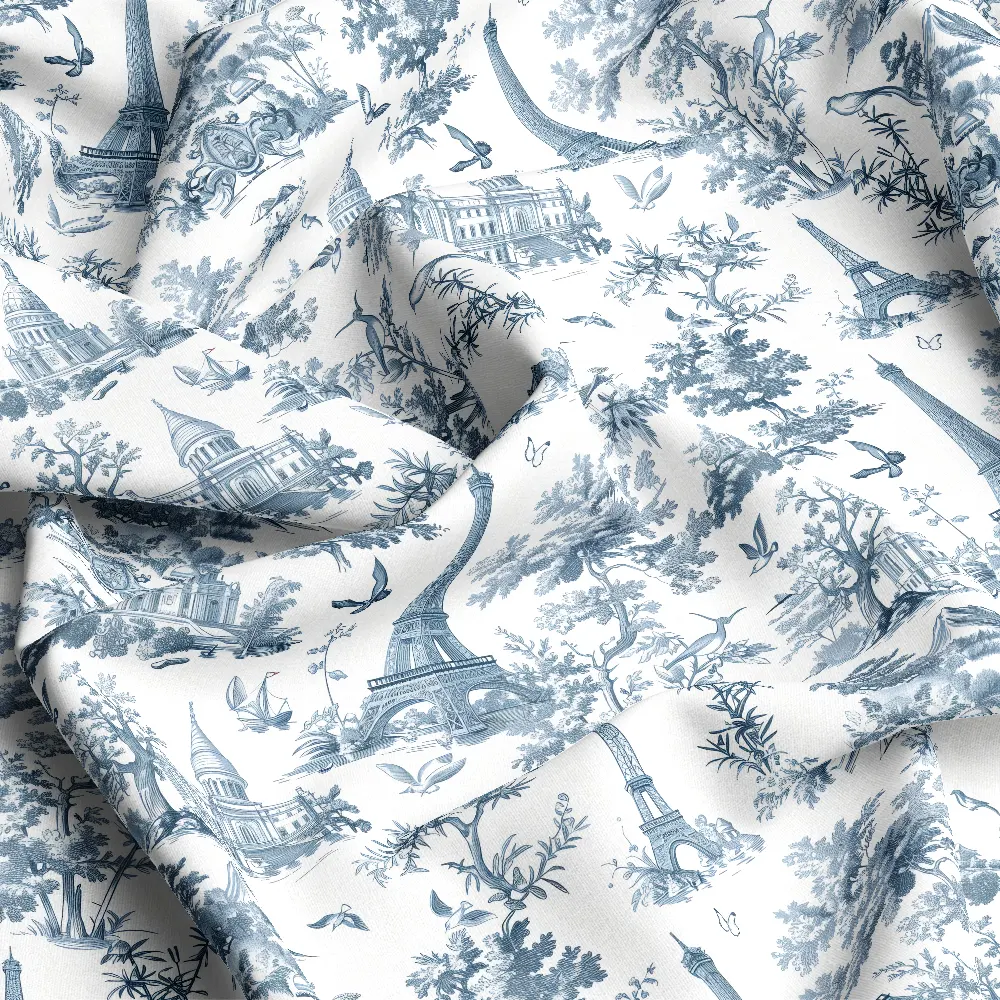 Vintage Gray Blue Liberty Floral – Custom Print Fabrics