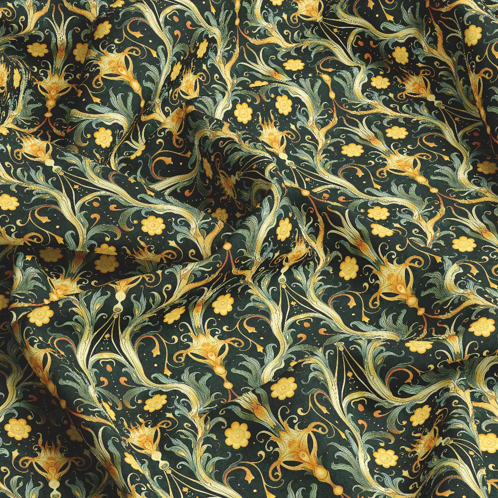 Vintage Gradient Vine Liberty Floral – Custom Print Fabrics