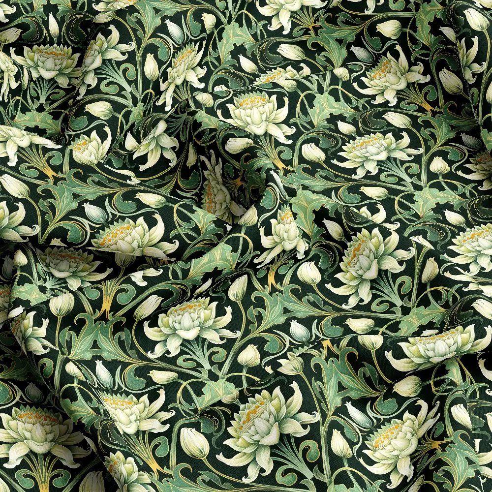 Vintage Green Liberty Floral – Custom Print Fabrics