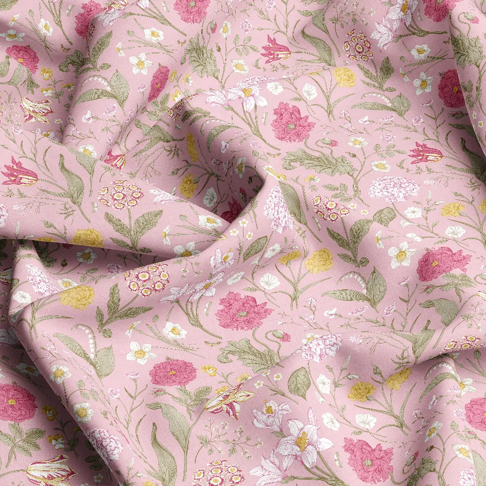Blush Pink Shabby Chic Floral – Custom Print Fabrics
