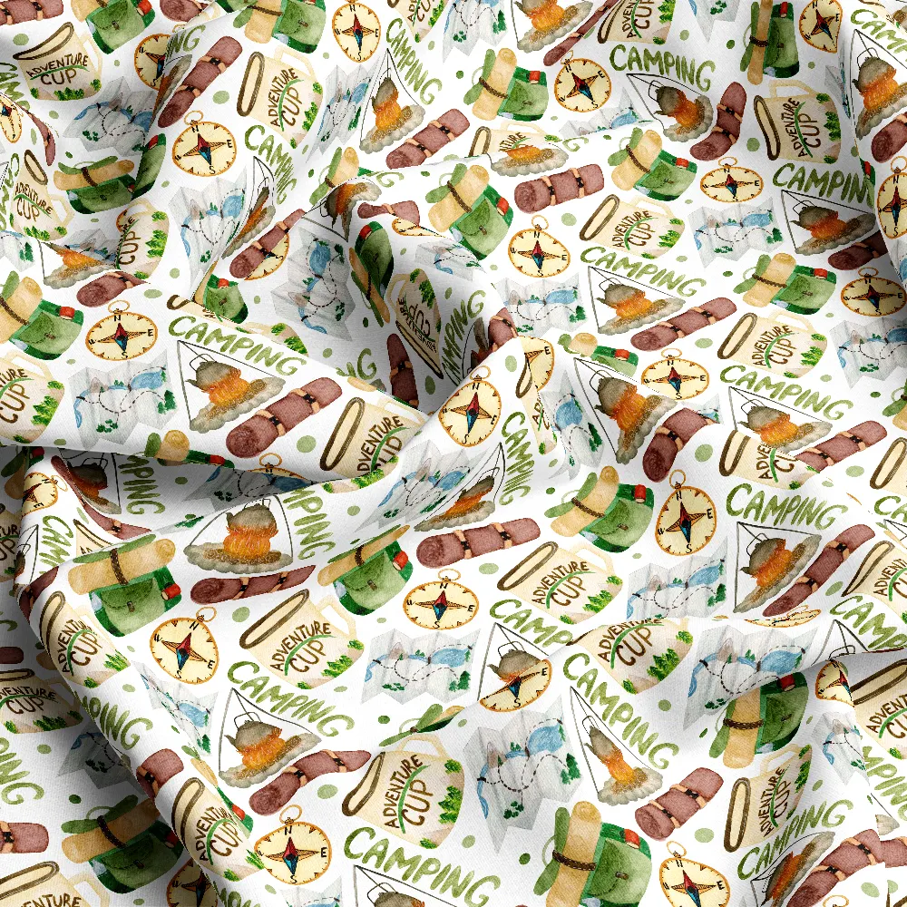Watercolor Travel Pattern – Custom Print Fabrics