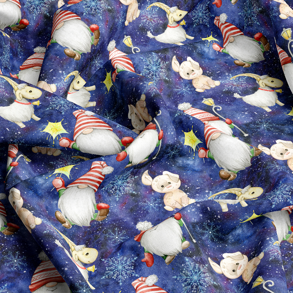 Christmas Gnome Farm Animal Pattern – Custom Print Fabrics