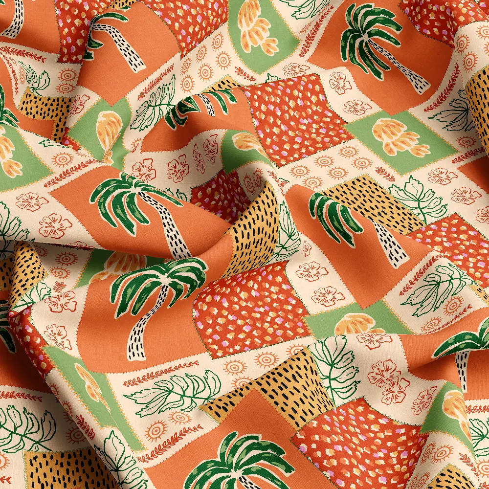 Tropical Patchwork Jungle Print – Custom Print Fabrics