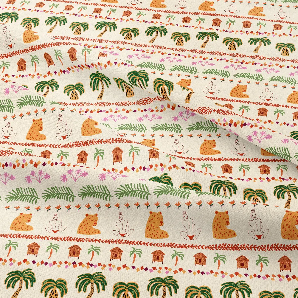 Tropical Striped Tribal Pattern – Custom Print Fabrics