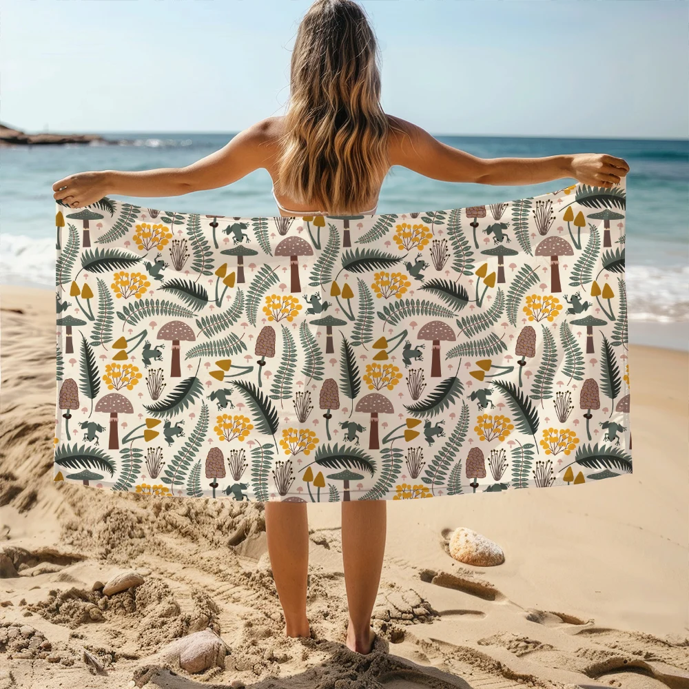 Beach Towel – Forest Frog and Mushroom Woodland