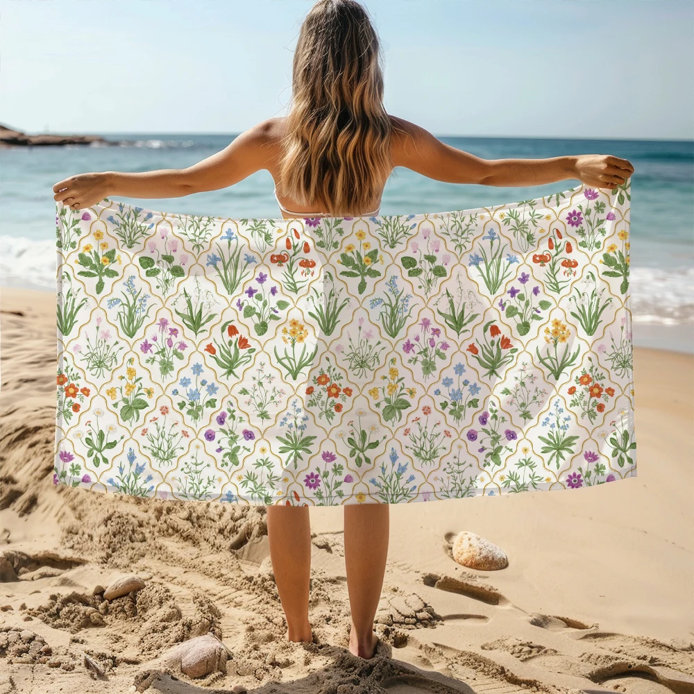 Beach Towel – Millefleurs Colorful Floral Pattern