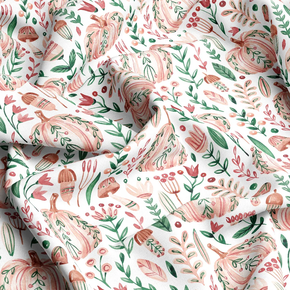 Folk Pumpkin Autumn Pattern – Custom Print Fabrics